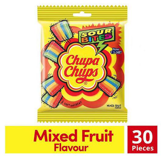 

Chupa Chups Sour Bites - Mixed Fruit Flavour 30 pcs 61 6 g