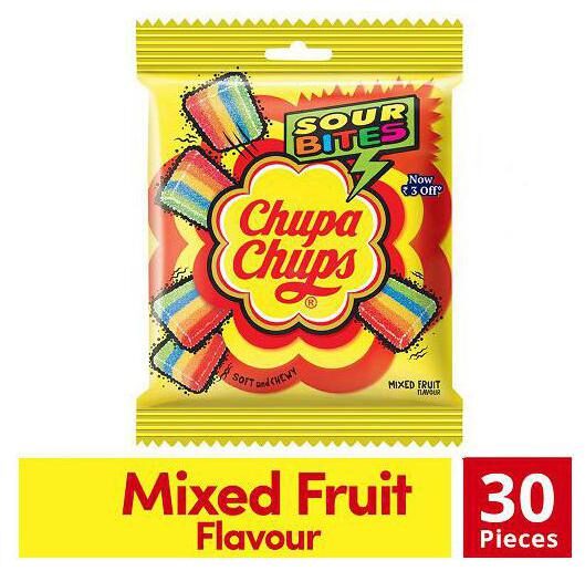 

Chupa Chups Sour Bites - Mixed Fruit Flavour 30 pcs 61 6 g