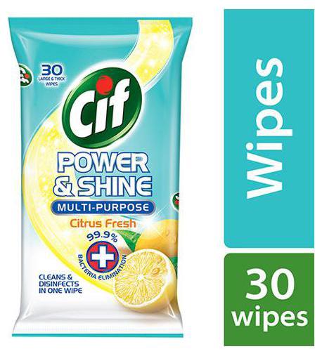 

Cif Wet Wipes - Citrus Fresh Multi-Purpose Power Shine 30 pulls