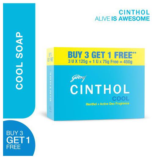 

Cinthol Cool Soap 125 g 3 Free 75 g