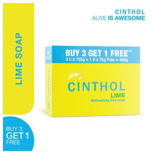 

Cinthol Lime Soap 125g Each (Buy 3 Get 75 g Free)