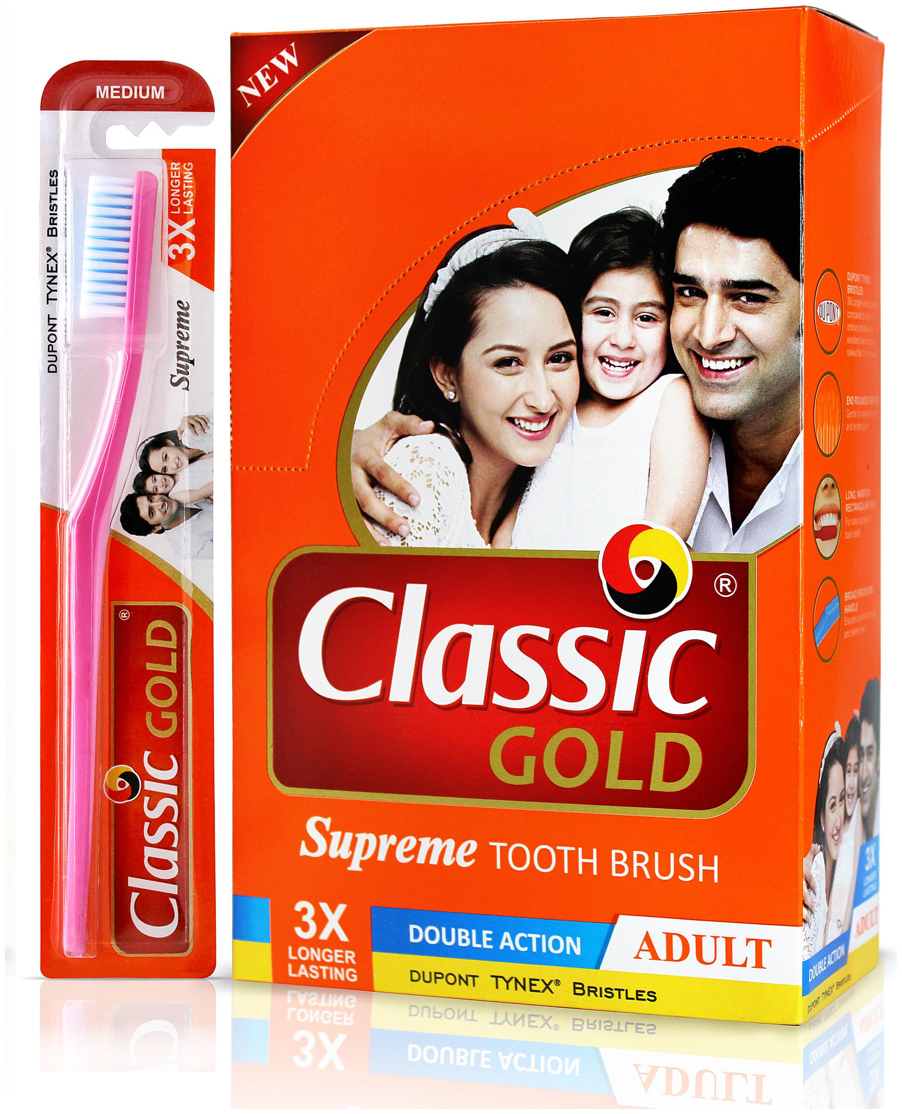 

Classic Gold Supreme Medium Toothbrush (Pack of 12)