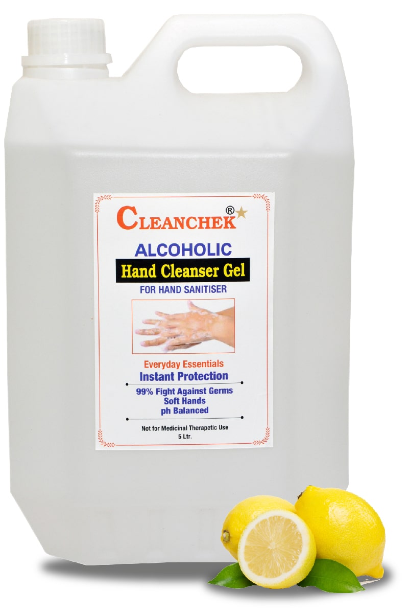 

Cleanchek Hand Cleanser Gel Lemon Flavour with I P Alcohol 5 L (Pack of 1)