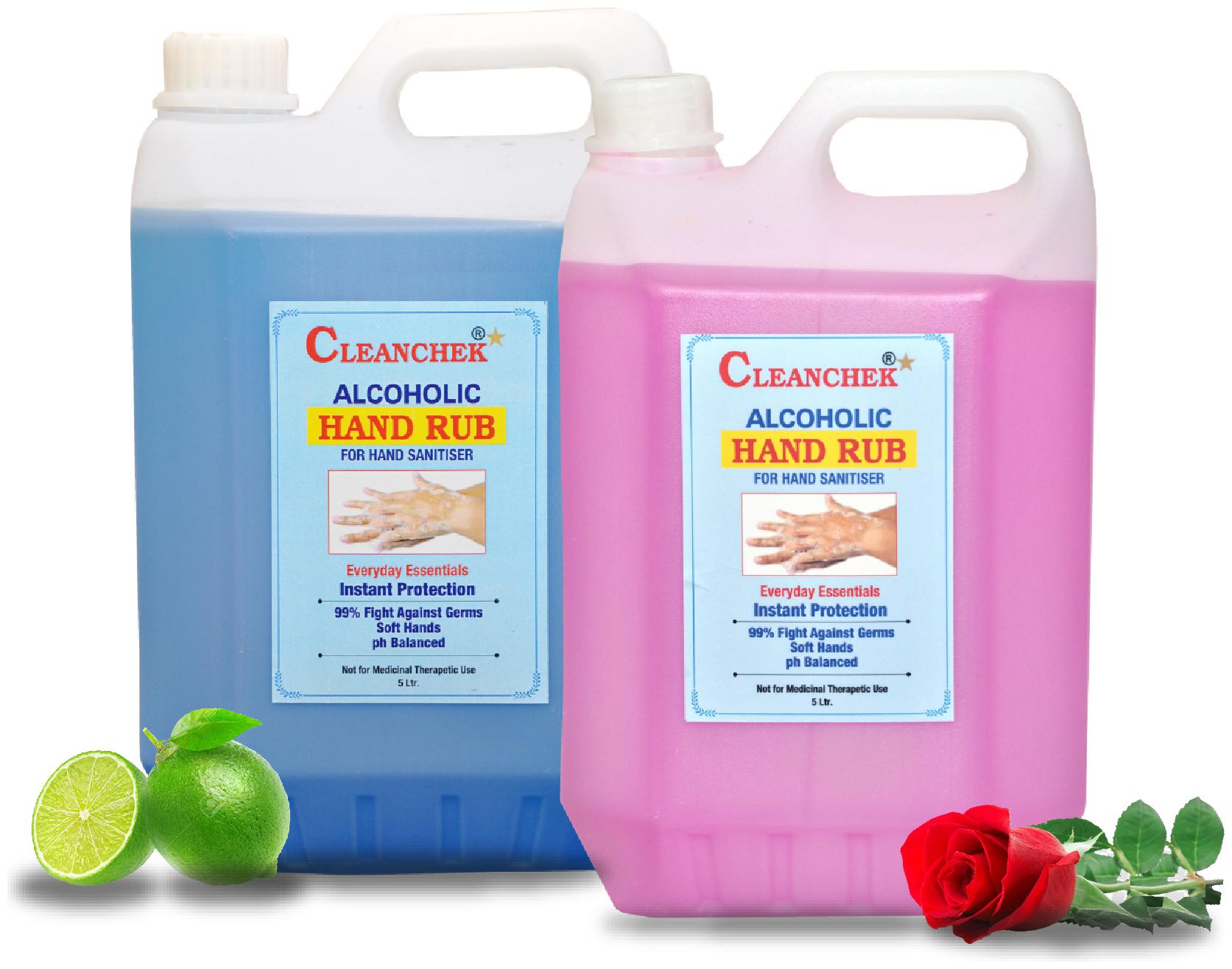 

Cleanchek Hand RUB with I P A 5 L Blue and Rose Flavour (Pack of 2)