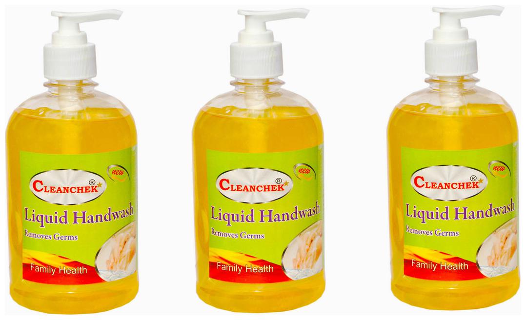 

CLEANCHEK Liquid Hand Wash 500ml Lemon (Pack of 3) (With 2 Refill pack) 1 5 L