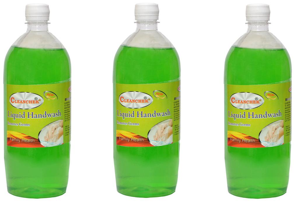 

CLEANCHEK Liquid Hand Wash (1 L) Aloe Vera (Pack of 3) Refil Pack 3 L