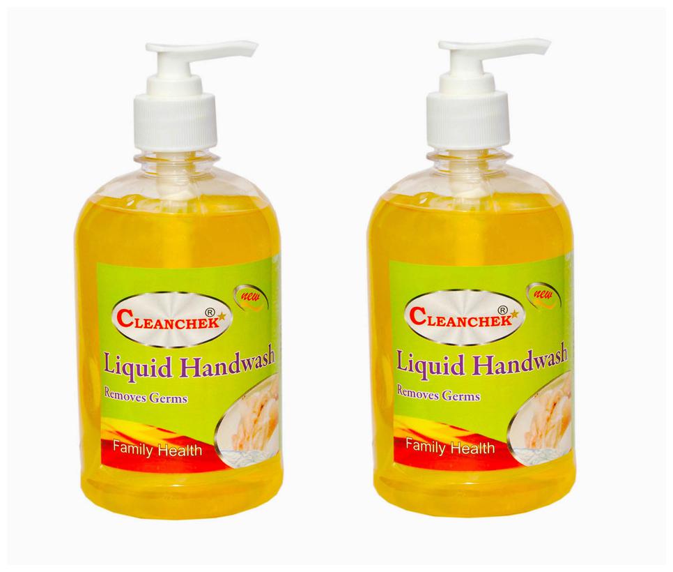 

CLEANCHEK Liquid Hand Wash 500ml Lemon (Pack of 2) (With 1 Refill pack) 1 L