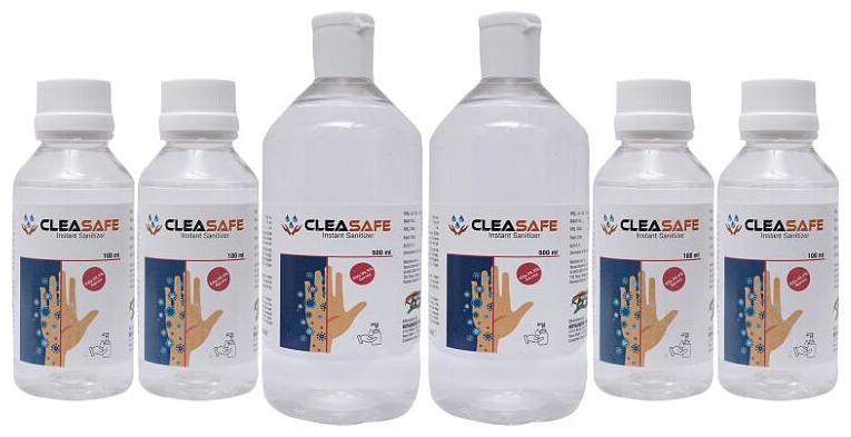 

Cleasafe Instant Hand Sanitizer 500 ml x 2 and 100 ml x 4 ( Pack of 6 )