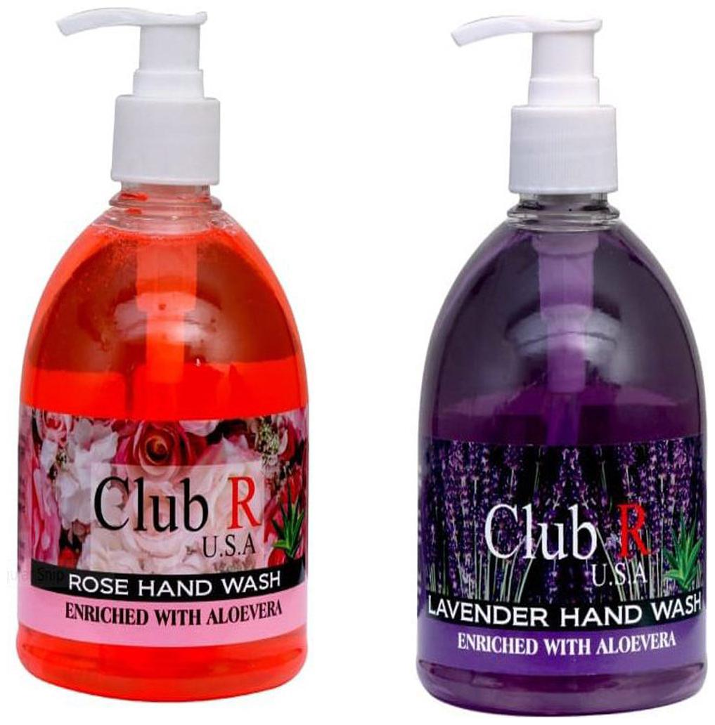 

Club R U S A Hand Wash (500 ml each Rose Lavender)( Pack of 2)