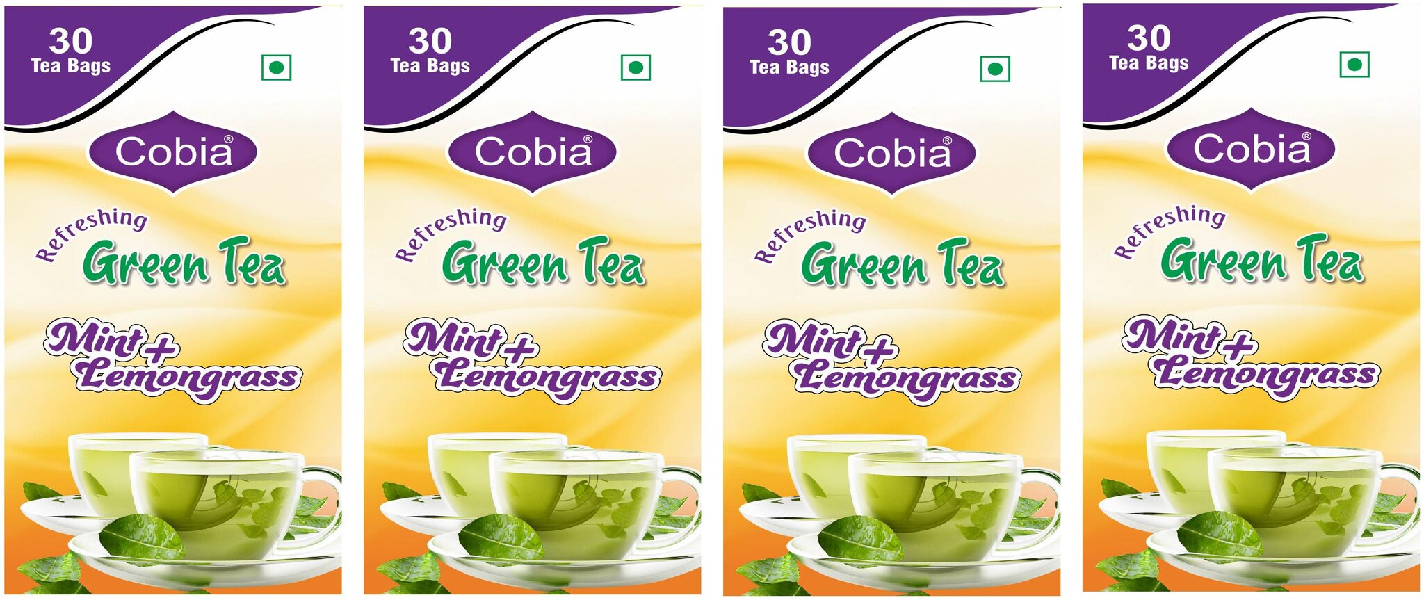

Cobia Green Tea (Mint Lemongrass) 30 Tea bags Pack Of 4