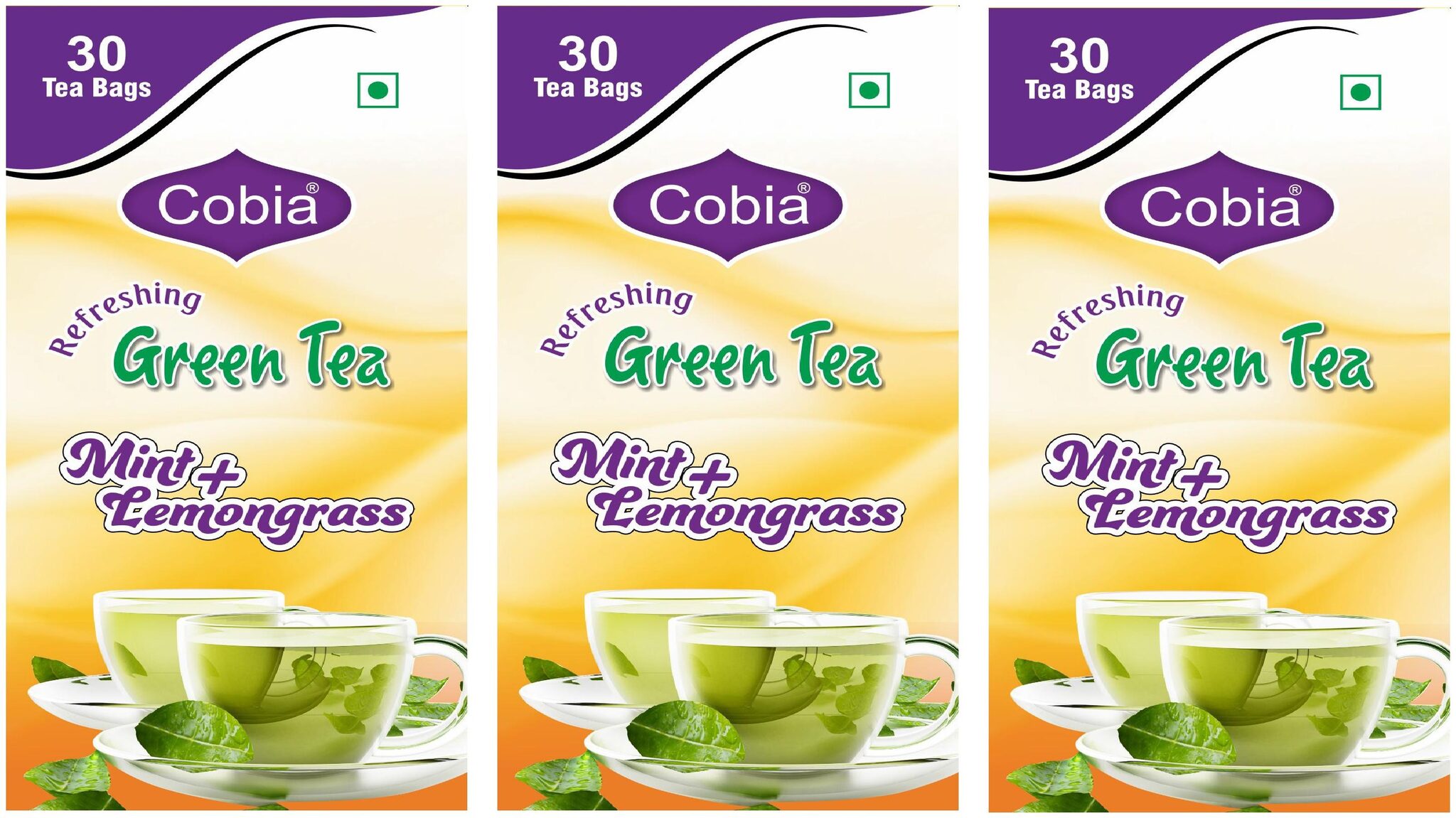 

Cobia Green Tea (Mint Lemongrass) 30 Tea bags Pack Of 3