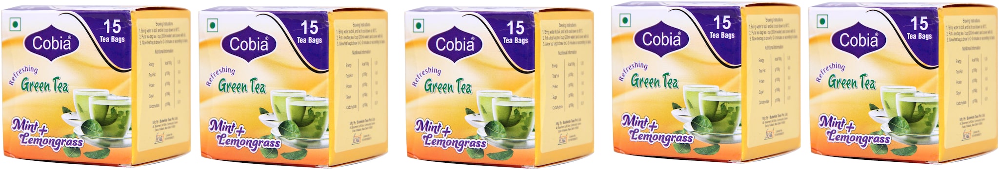 

COBIA GREEN TEA(MINT LEMONGRASS) 15 TEA BAGS Pack of 5