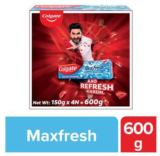 

Colgate Maxfresh Toothpaste - Blue Gel With Menthol For Super Fresh Breath Peppermint Ice 600g Pack Of 4