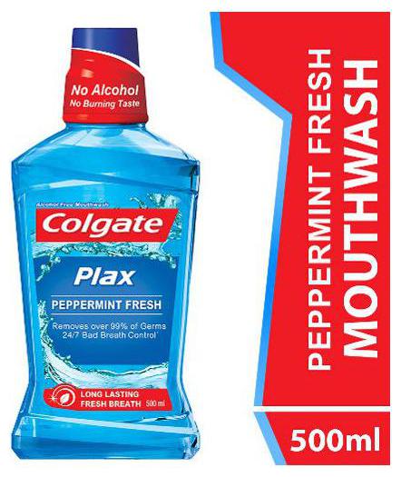 

Colgate Mouthwash Plax Pepper Mint Alcohol Free Imported 500 ml