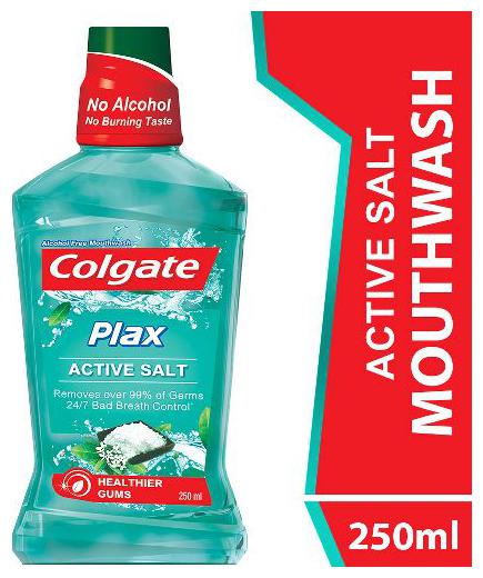 

Colgate Mouthwash Plax Active Salt Alcohol Free Imported 250 ml