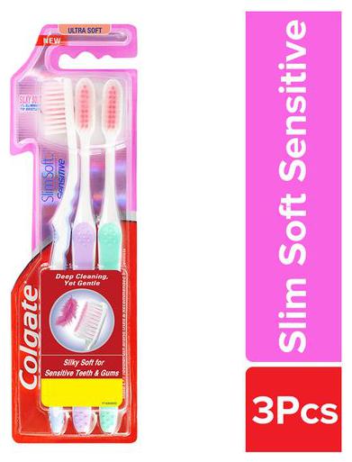 

Colgate Slim Soft Sensitive Ultra Soft Bristles Toothbrush 3 pcs
