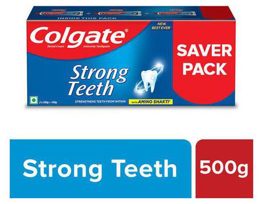 

Colgate Strong Teeth Anticavity Toothpaste With Amino Shakti - Saver Pack 500 g