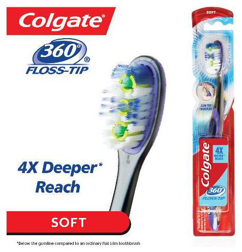 

Colgate Toothbrush - 360 deg Flosstip Soft Bristles 1 pc