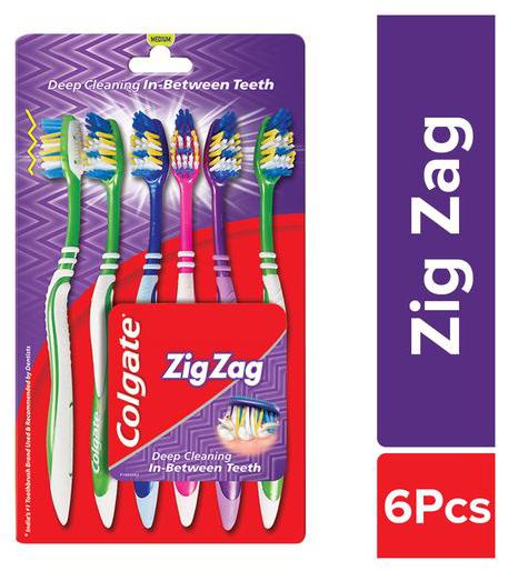

Colgate Toothbrush Zigzag Pack of 6 (Medium)