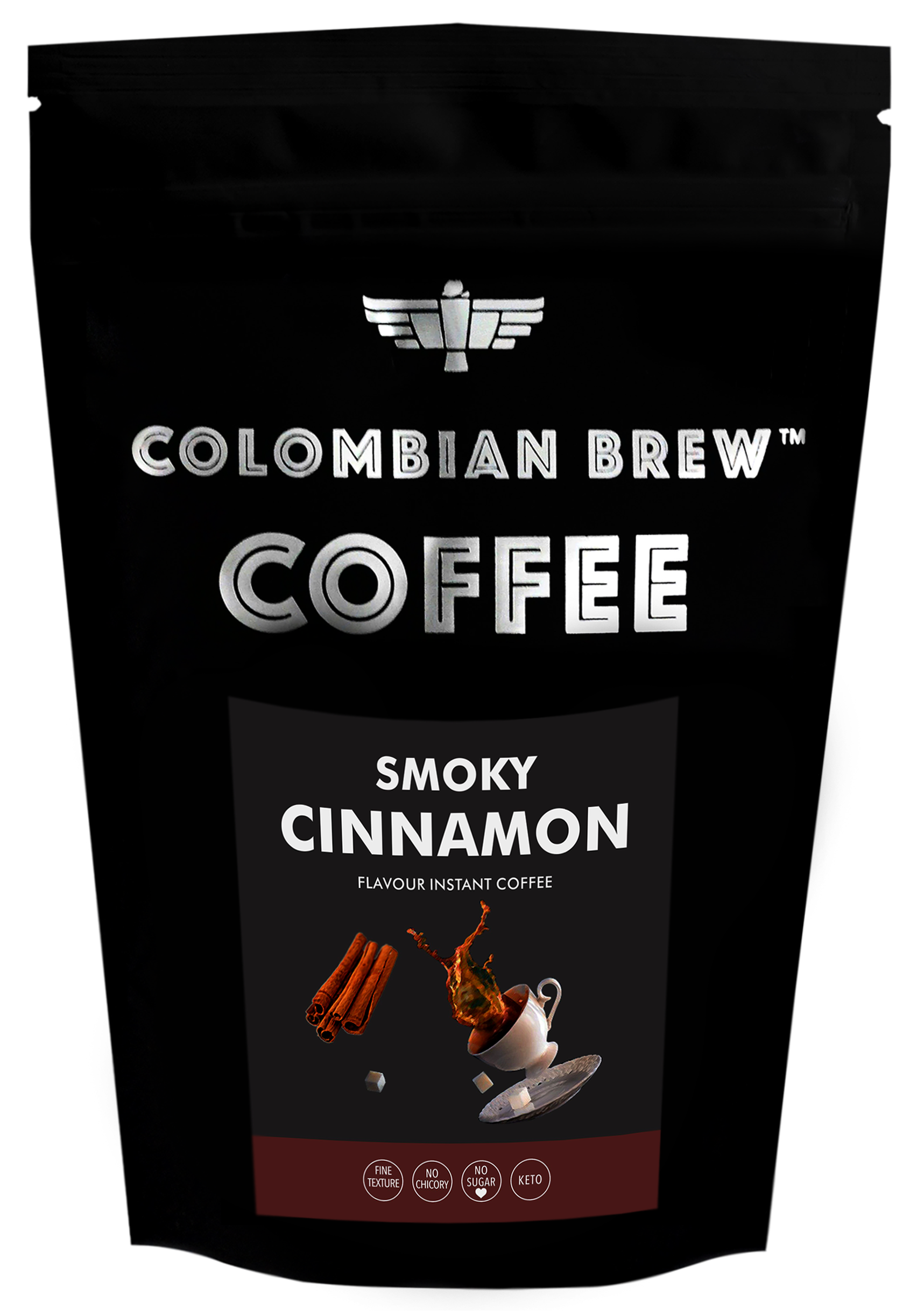 

Colombian Brew Coffee Smoky Cinnamon Instant Coffee No Sugar Vegan 100g
