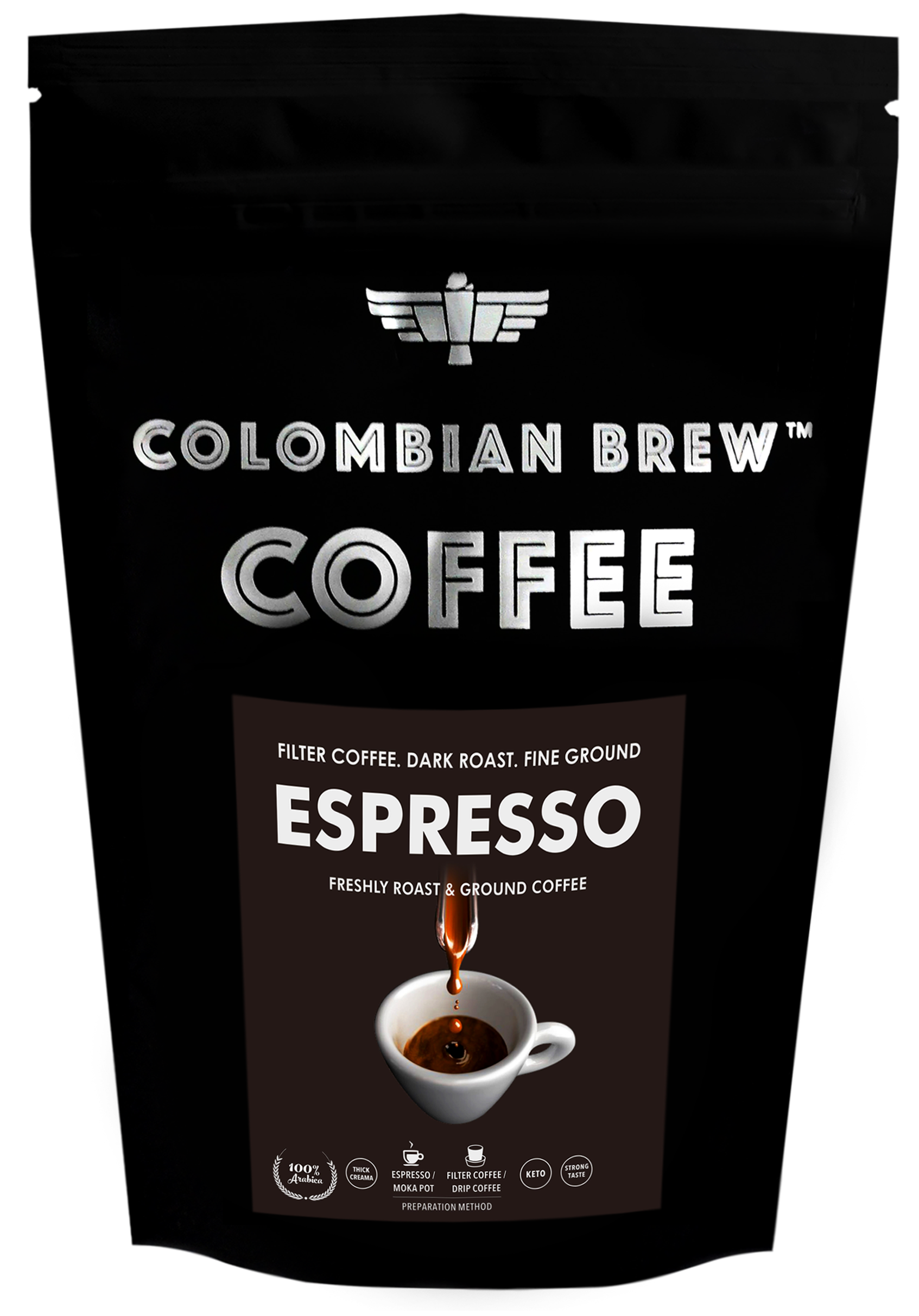 

Colombian Brew coffee Arabica Espresso Filter Coffee Roast Ground Strong 250g