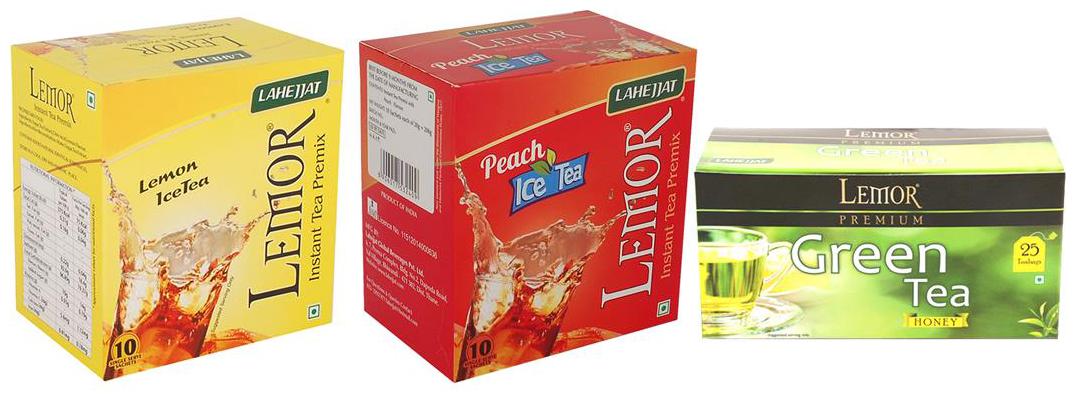 

Combo Pack of 1 Lemor Lemon 1 Peach flavoured Instant Ice Tea (10 sachet pack each) and Honey Green Tea 1 x 25 Tea Bag