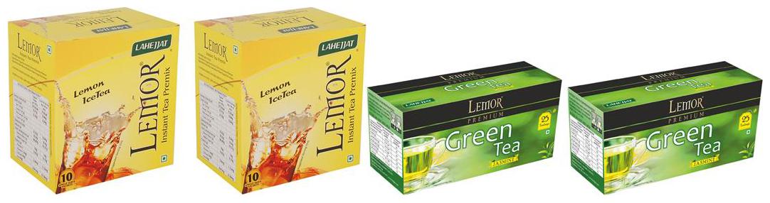 

Combo Pack of 2 Lemor Lemon flavoured Instant Ice Tea (10 sachet pack) and Jasmin Green Tea 2 x 25 Tea Bag