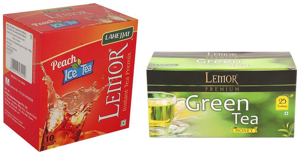 

Combo Pack of Lemor Peach Ice Tea (10 sachet pack) and Honey Green Tea 25 Tea Bag