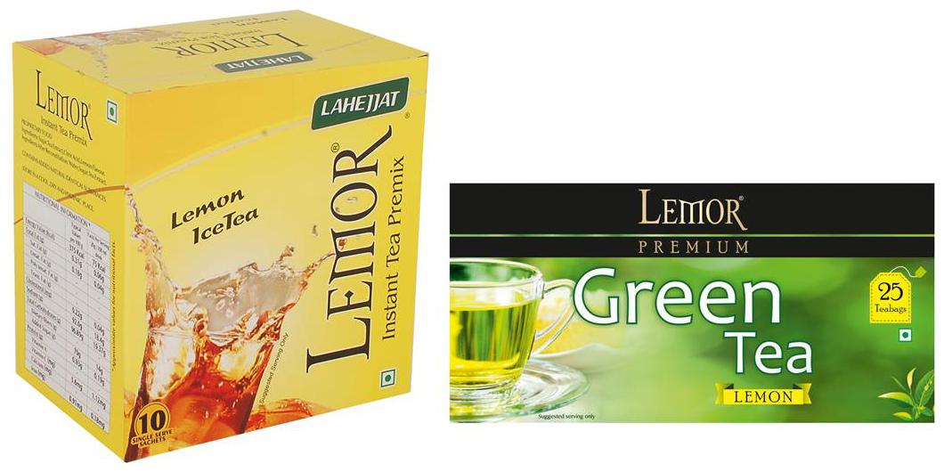 

Combo Pack of Lemor Lemon flavoured Instant Ice Tea (10 sachet pack) and Lemon Green Tea 25 Tea Bag