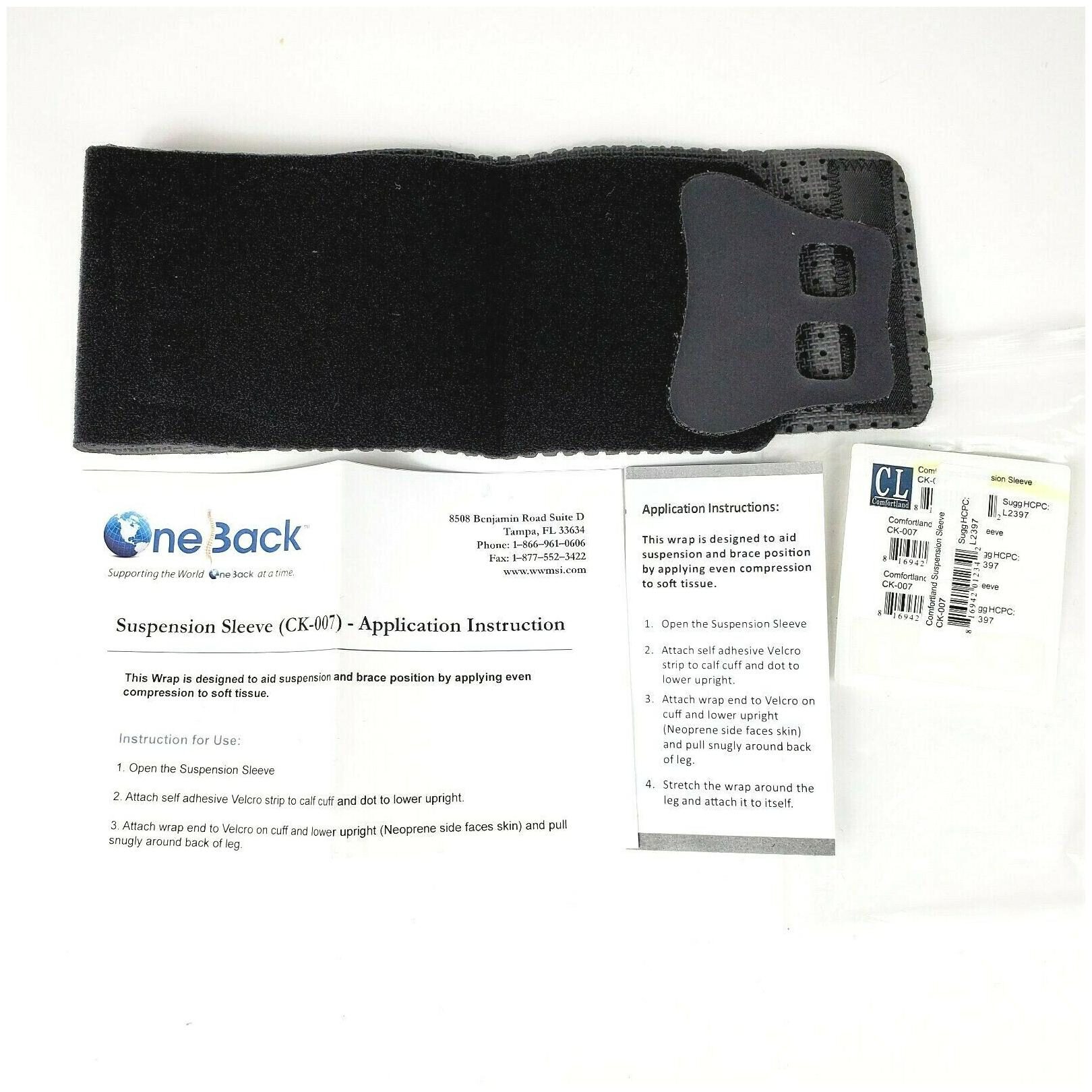 

Comfortland Suspension Sleeve CK-007 Black Compression to Leg Soft Tissue