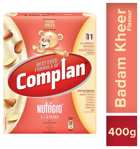 

Complan NutriGro for Toddlers - Badam Kheer Flavour 2-6 Years 400 g