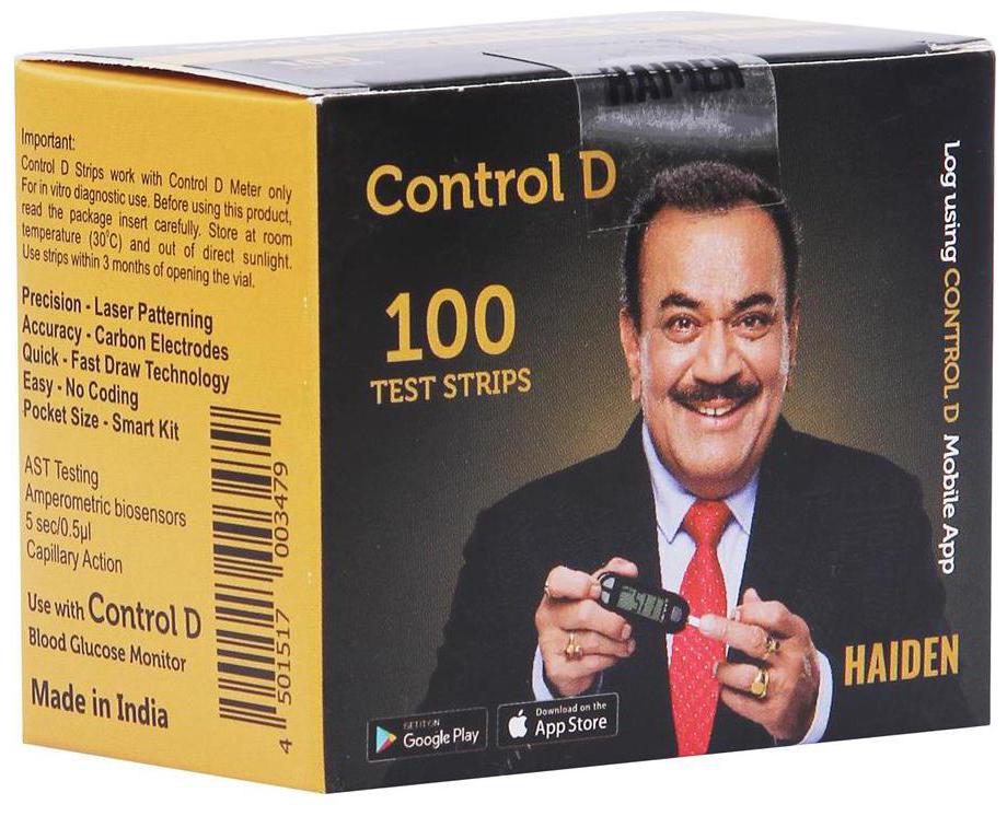 

Control D 100 Glucometer Test Strips Sugar Test Strips