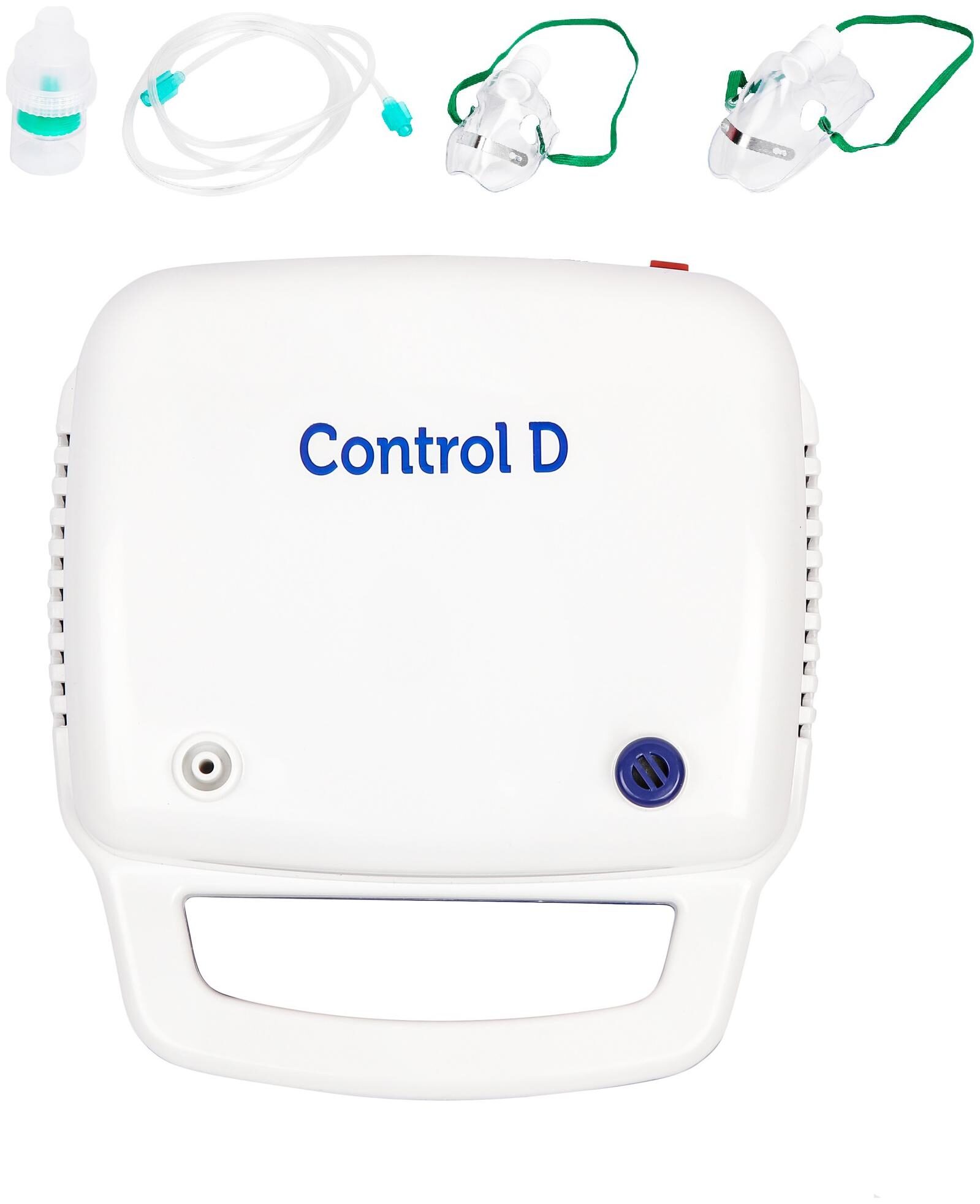 

Control D Compressor Complete Kit With Child And Adult Masks Blue White Nebulizer