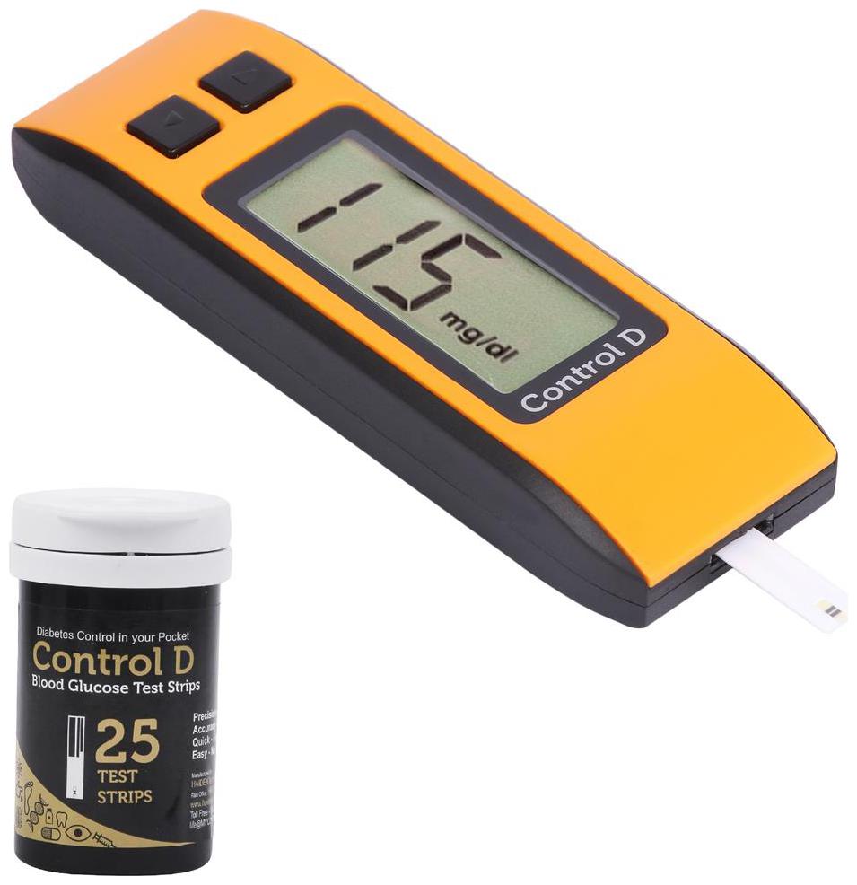 

Control D Orange Glucometer With 25 Strips Pack Of 2 Sugar Machine Sugar Test Machine Glucose Gluco meter