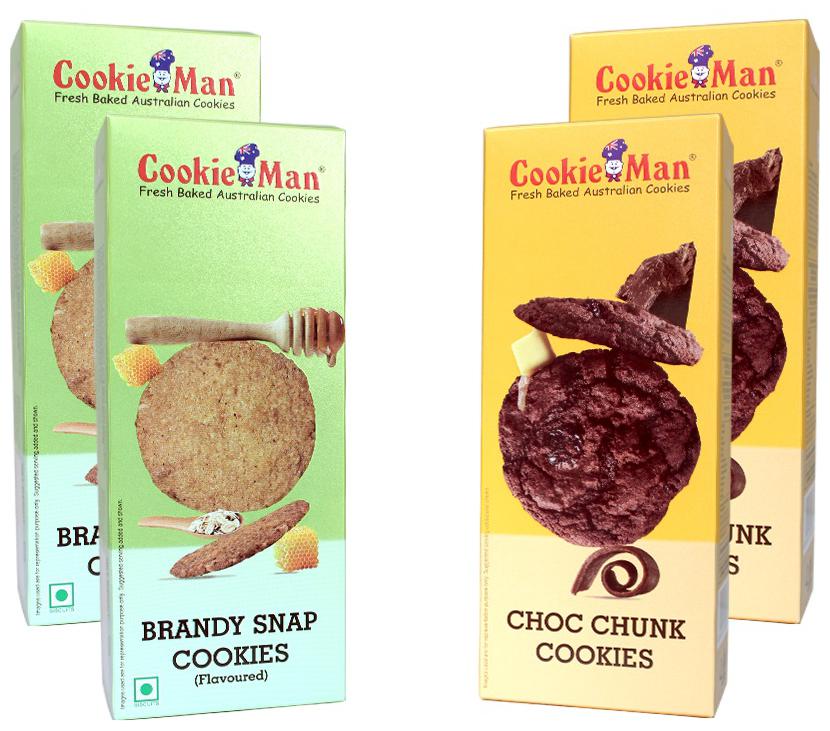 

CookieMan Choc Chunk Brandy Snap Cookies 120g (Pack of 4)