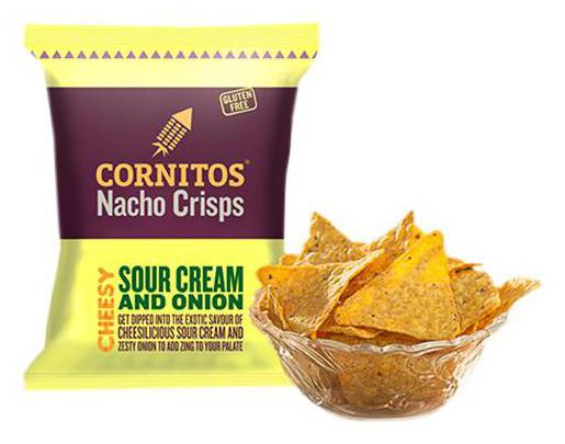 

Cornitos Nacho Crisps Cheesy Sour Cream Onion 150 Gm
