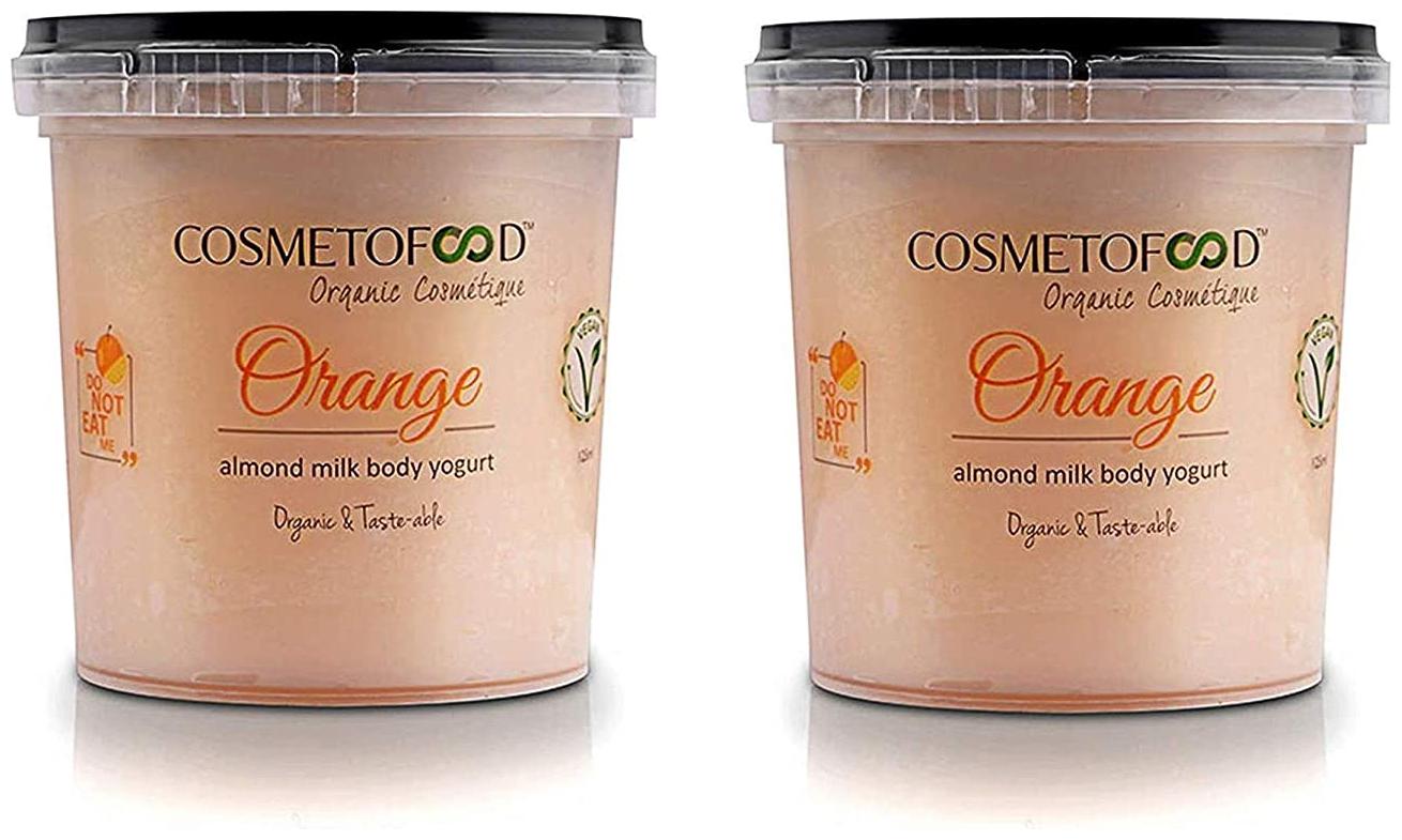 

Cosmetofood Organic Orange Body Yogurt Moisturizer Lotion For Combination Skin With Fast Absorbing And Non Greasy (125 ml) (Pack Of 2)