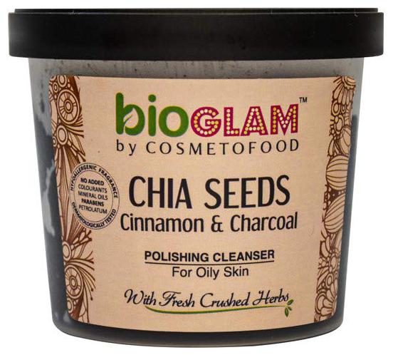 

Cosmetofood Bioglam Chia Seeds Cinnamon Charcoal Polishing Cleanser (100 ml)