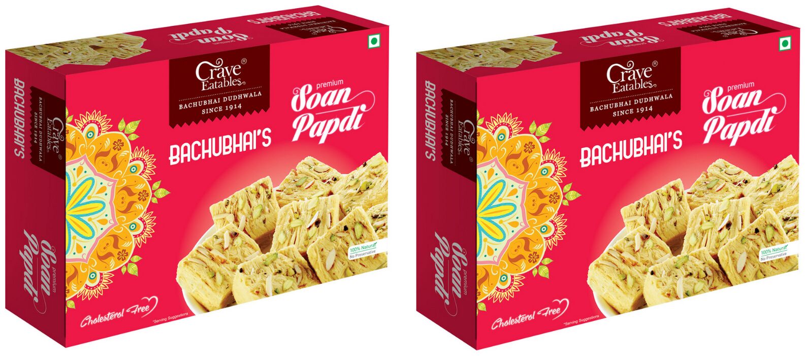 

Crave Eatables Bachubhai s Soan Papdi 400g (Pack of 2)