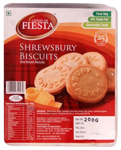 

Creme De Fiesta Biscuits - Shrewsbury 200 g