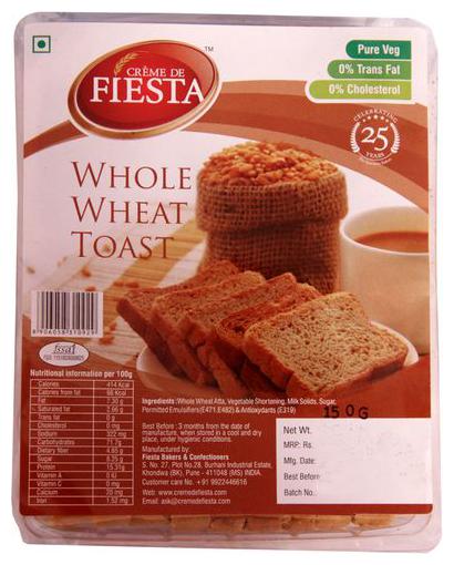 

Creme De Fiesta Whole Wheat Toast 150 g