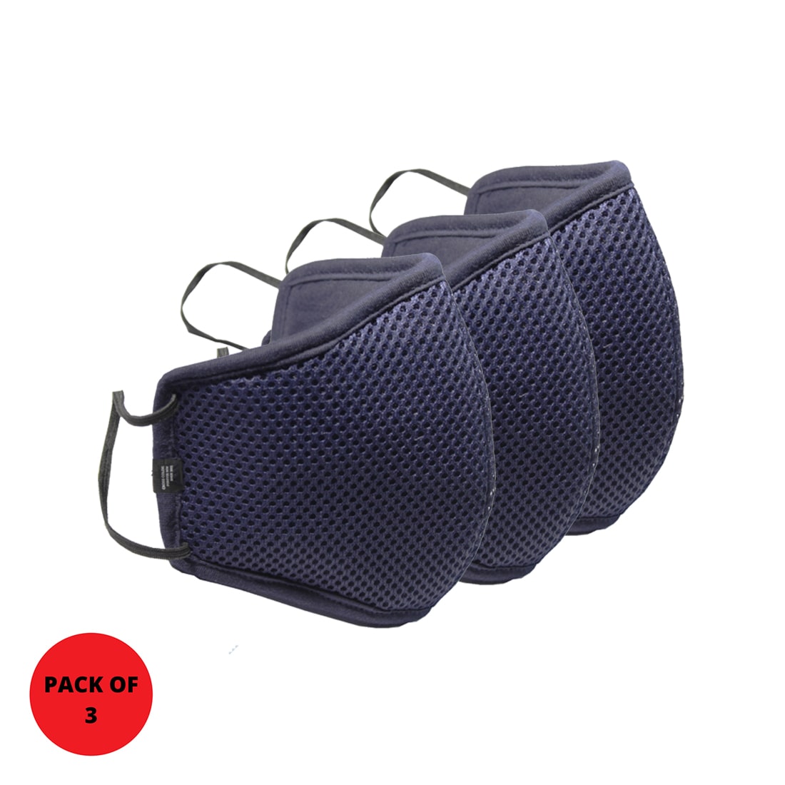 

Cross Color Navy Blue Face Mask Pack Of 3