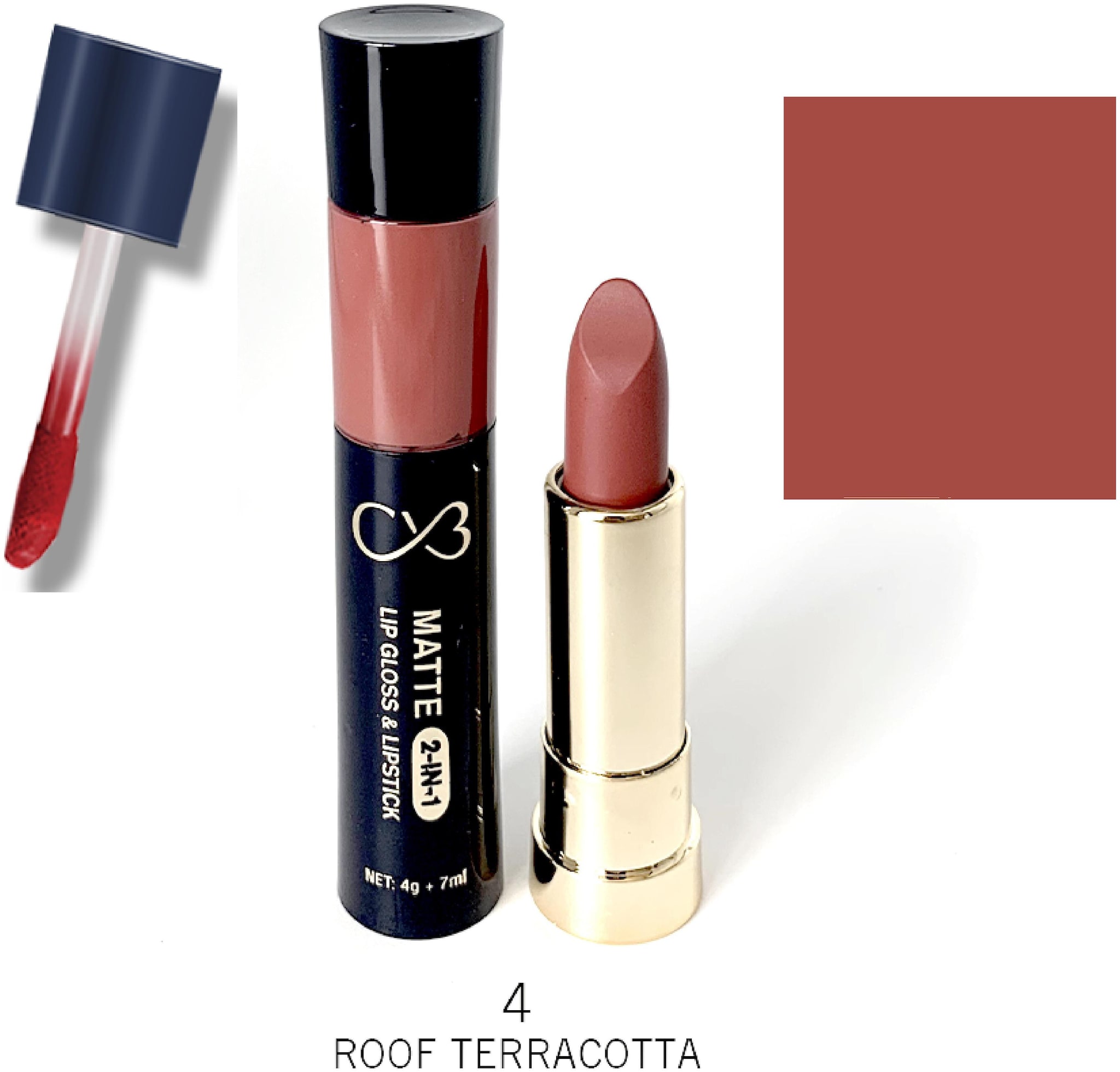 

CVB Paris Matte 2in1 Lipgloss 7ml Lipstick 4g Shade 4 (Color-Rust)