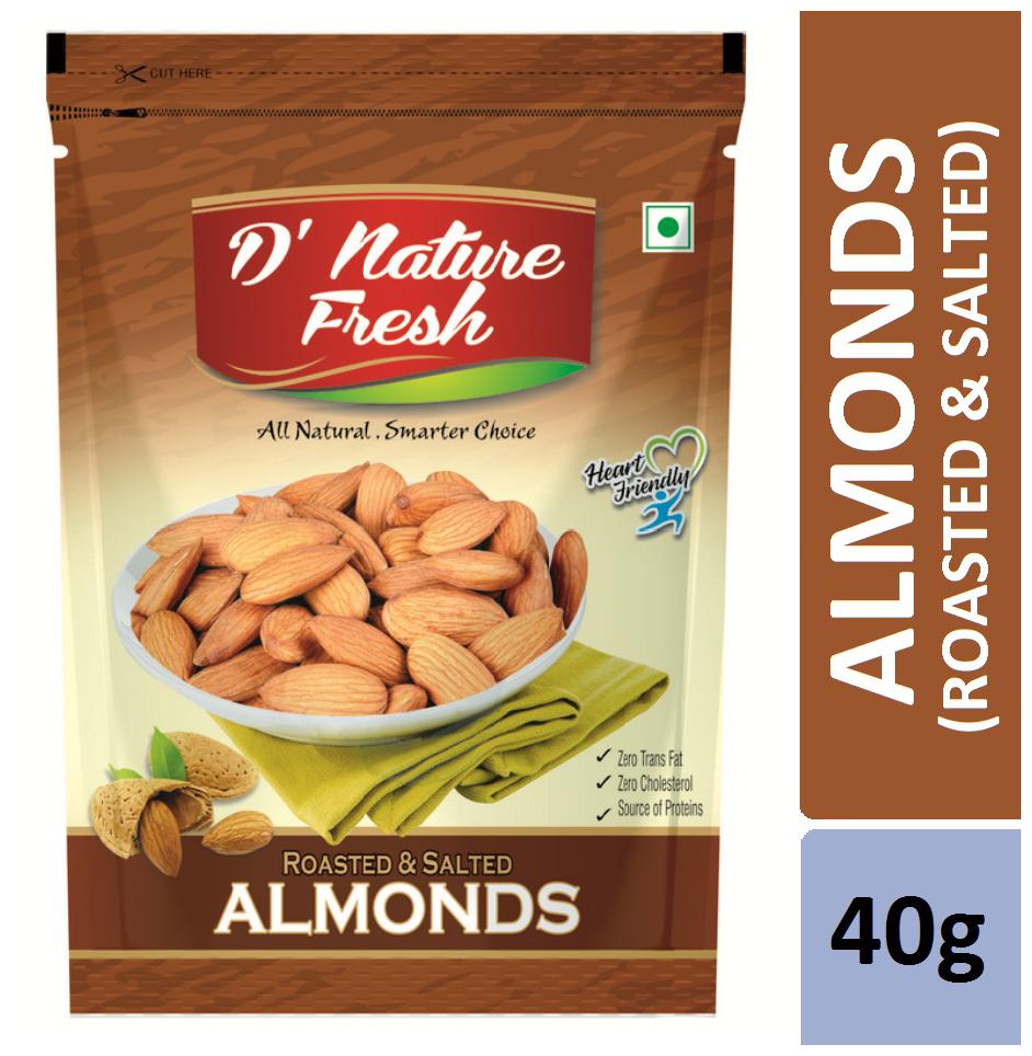 

D nature Fresh Roasted Salted Almonds 40g