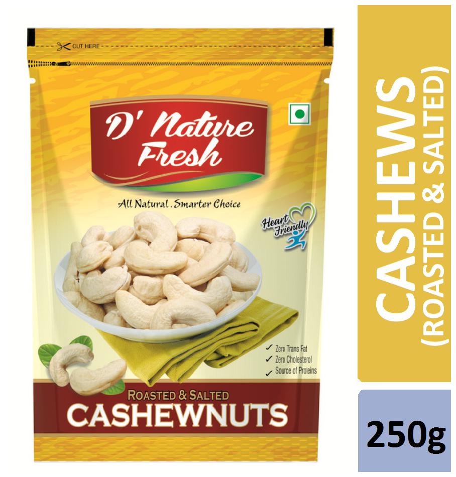 

D nature Fresh Roasted Salted Cashews 250g