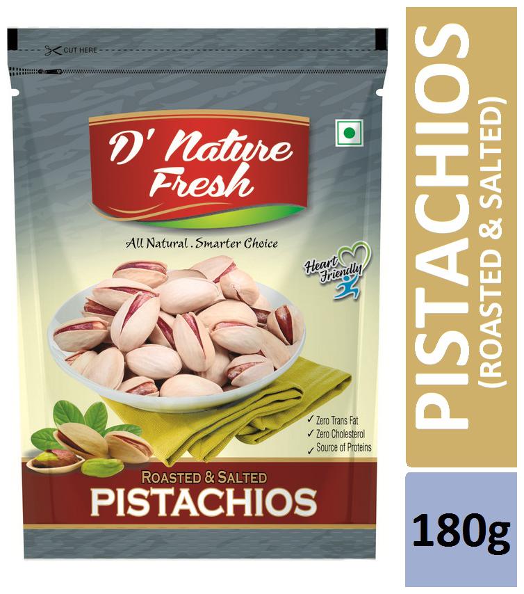 

D nature Fresh Roasted Salted Irani Pistachios 180g