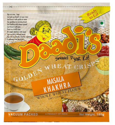

Daadi S Golden Wheat Crisps - Masala Khakhra (Whole Wheat Flour Dry Chapathi) 180g