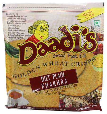

Daadis Golden Wheat Crisps - Diet Plain Khakhra 180 g