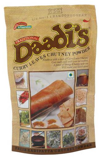 

Daadis Powder - Curry Leaves Chutney 100 g