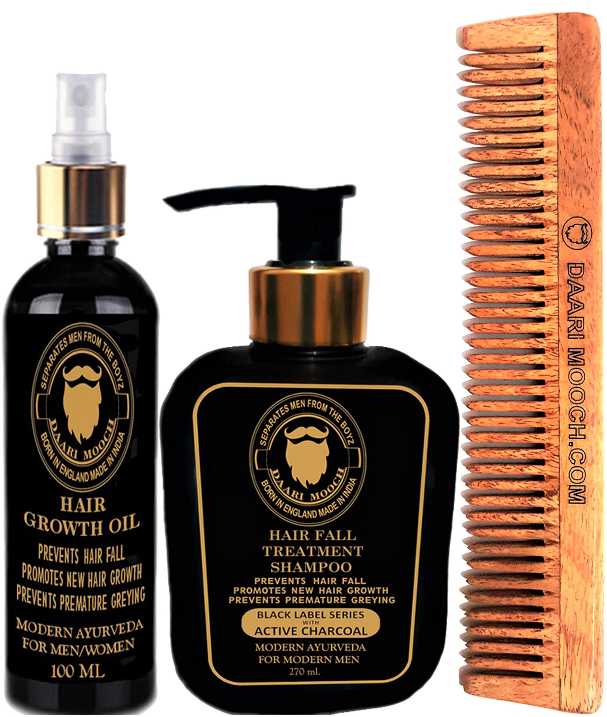 Buy Daari Mooch Hair Growth Oil 100ml Shampoo 270 Ml Neem Comb